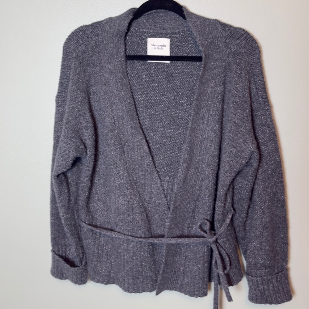 Abercrombie & Fitch Charcoal Knit Wrap Cardigan